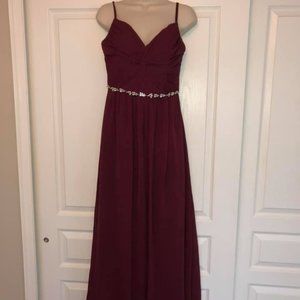 David's Bridal Wine Long Dress